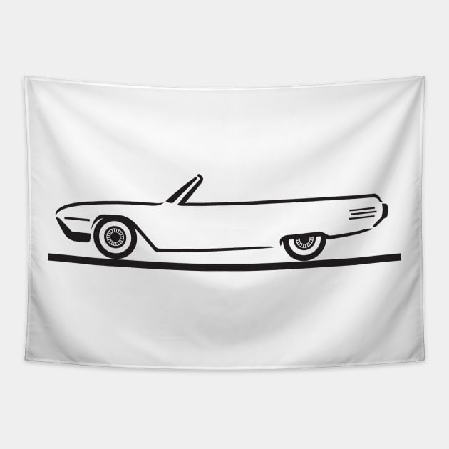 1961 Ford Thunderbird Convertible Tapestry by PauHanaDesign