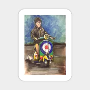 Retro Scooter, Classic Scooter, Scooterist, Scootering, Scooter Rider, Mod Art Magnet