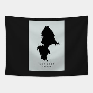 San Jose Panama Island Map Tapestry