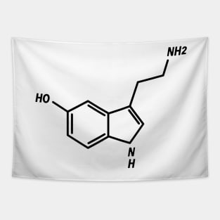 Serotonin Molecule Black Tapestry