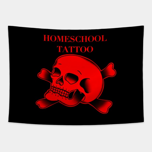 HomeSchoolTattoo Skull and Crossbones Tapestry by HomeSchoolTattoo