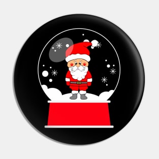 SANTA  Snowglobe Christmas Pin