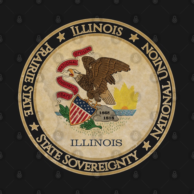 Vintage Illinois State USA United States of America American Flag by DragonXX