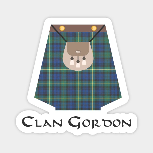 Scottish Clan Gordon Tartan Kilt Highlands Magnet by Grassroots Green