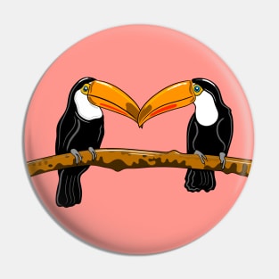 Toucans ( coral version ) Pin