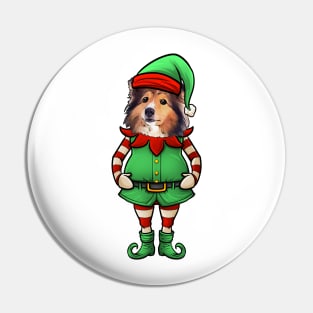 Shetland Sheepdog Christmas Elf Pin