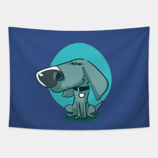 blue puppy sweet dog funny cartoon Tapestry