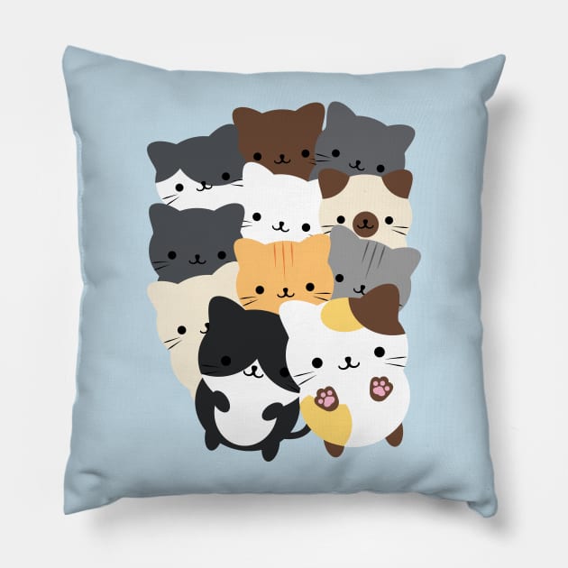 Cats and cats Pillow by Domichan