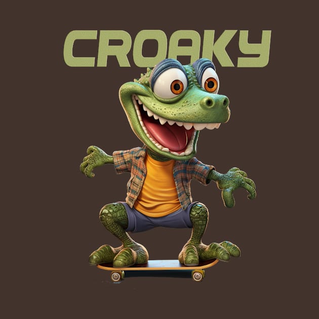 SkateHop Croaky T-Shirt by cusptees