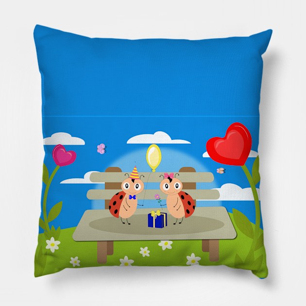 ladybug Pillow by illustrations-boom