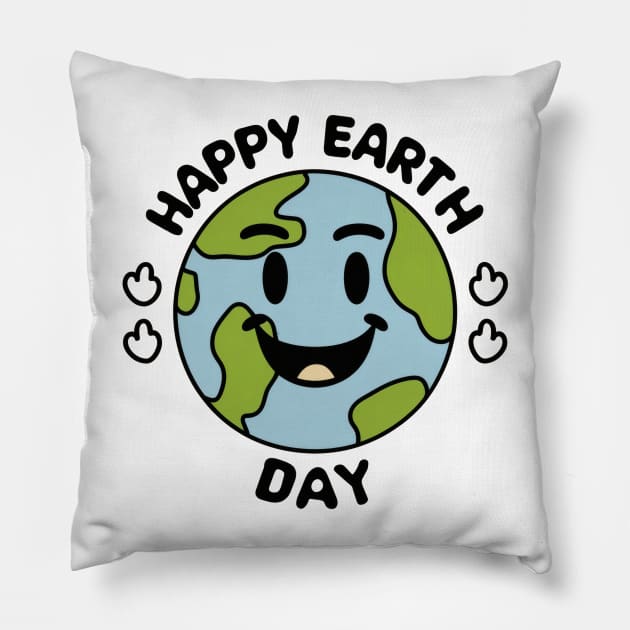 Happy Earth Day Pillow by SimpliPrinter