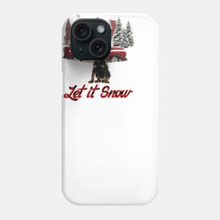 Dobermann Pinscher Let It Snow Tree Farm Red Truck Christmas Phone Case