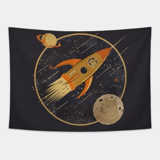 Shiba dog going to the moon. Tapestry