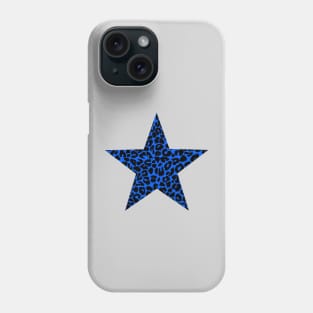 Leopard Print Pattern Star in Blue and Black Phone Case