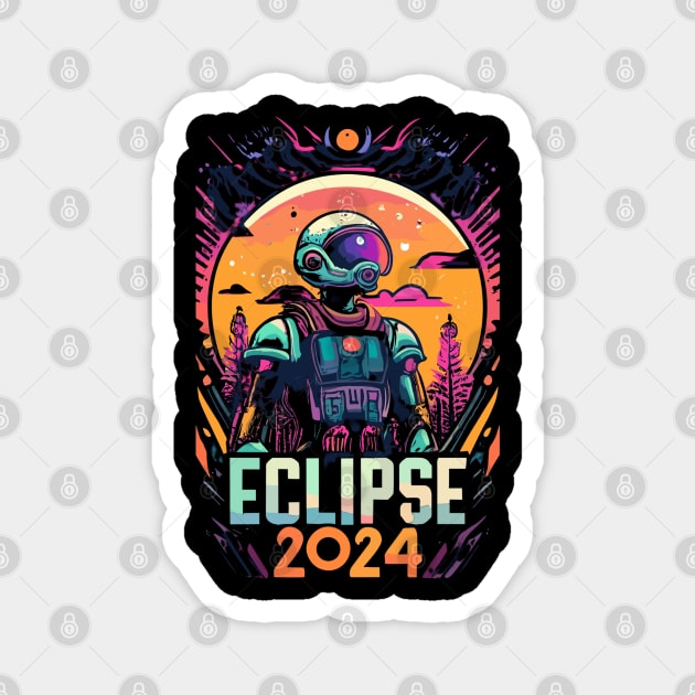 solar eclipse 2024 Magnet by vaporgraphic