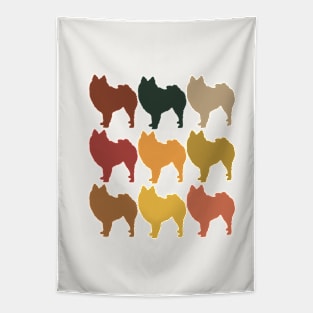 Pomeranians in Rainbow Colors Tapestry