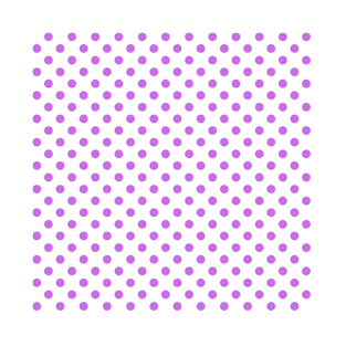 Purple Polka Dots Pattern on White Background T-Shirt