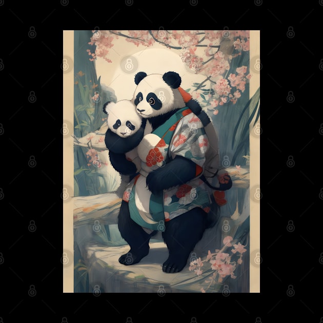 Japanese panda mother by Spaceboyishere