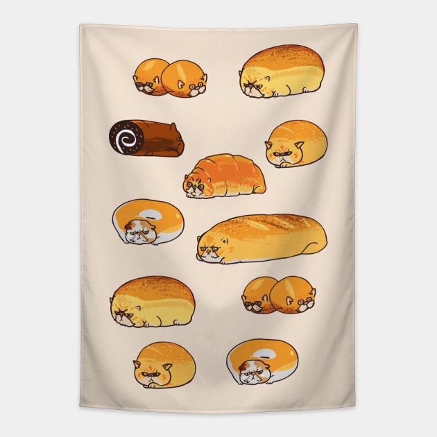 Bread Cats Tapestry by huebucket