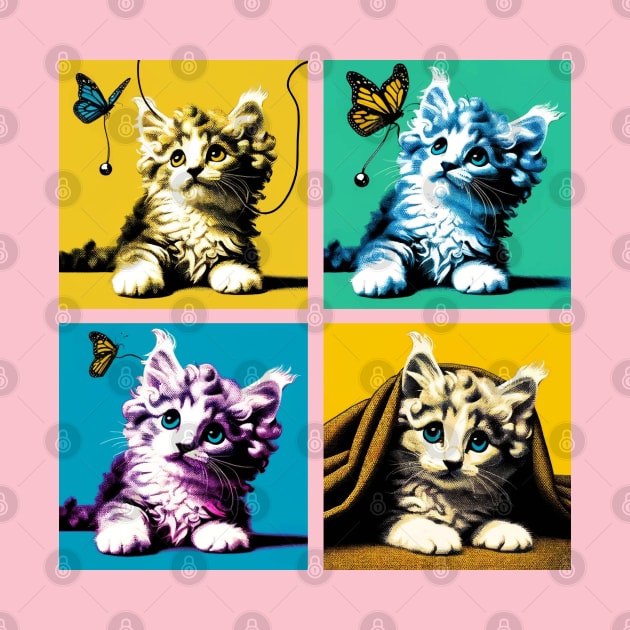 American Curl Pop Art - Cute Kitties by PawPopArt