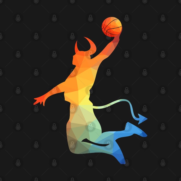 Basketball Player Devil Slam Dunk Illustration by HappyGiftArt