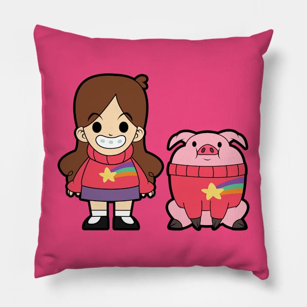 Mabel and Waddles Pillow by mighty corps studio