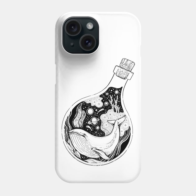 Whale In The Bottle Phone Case by Mako Design 