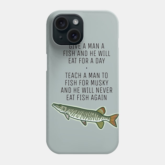 Teach a Man To Fish for Musky Phone Case by KnettersPracticalOutdoors