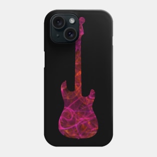 Pink on Red Flame Guitar Silhouette Phone Case