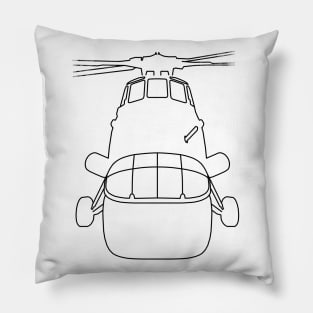 Wessex helicopter outline graphic (black) Pillow