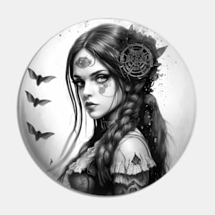 Gothic Witch Mystical Art - Victorian/Goth Pin