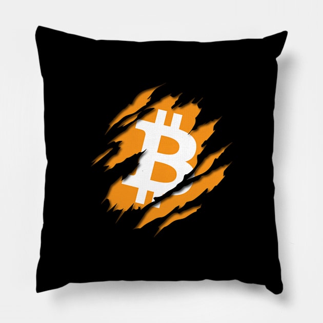 Bitcoin - Claw Pillow by CoolTeez