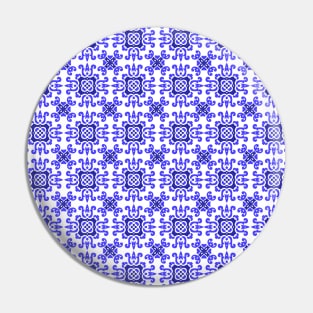 Classic European Blue Tiles Pattern Pin