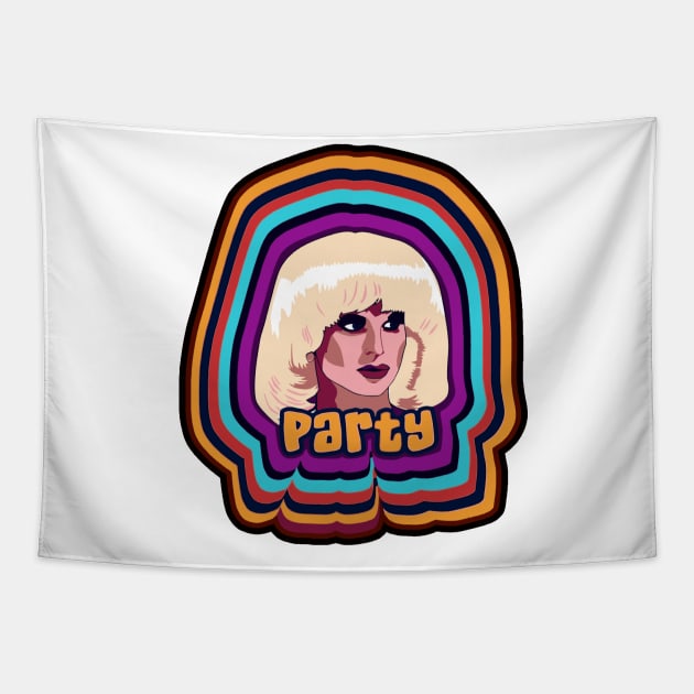 White Colorful Katya Zamolodchikova - Party Tapestry by MManoban