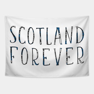 SCOTLAND FOREVER, Scottish Saltire Flag Text Slogan Tapestry