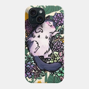 Cat on flowers Phone Case