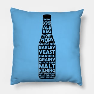 Craft Beer Hop Terms Beer Bottle Pillow