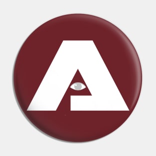 A (eye) Logo White Pin