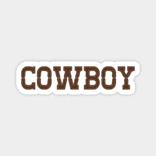 Cowboy Western Style Brown Font Felt Look Magnet