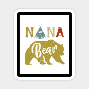 Nana Bear Camping Retro Vintage Magnet