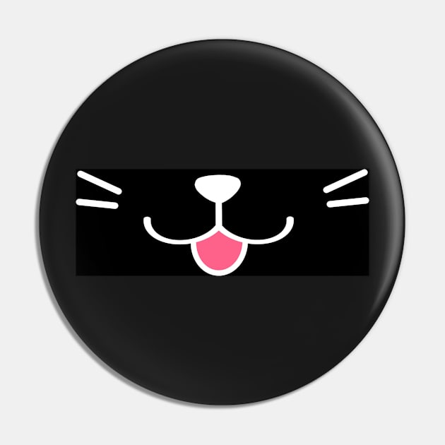 Happy Kitty Black Pin by GenieKali