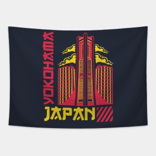 Retro Yokohama Japan Cool City Art Tapestry