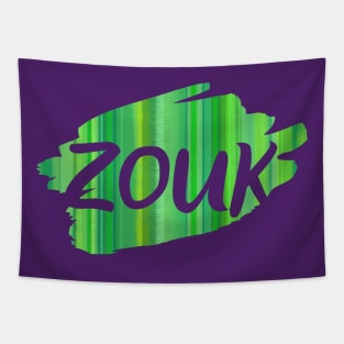 Transparent Zouk lettering on natural green background Tapestry