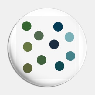 Scattered Green & Blue Circles Pin