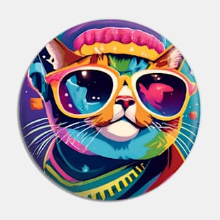 Rainbow Style Cat Pin