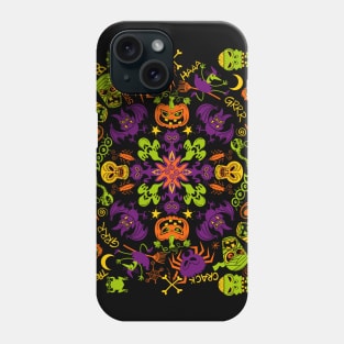 Spooky Halloween monsters for a mandala Phone Case