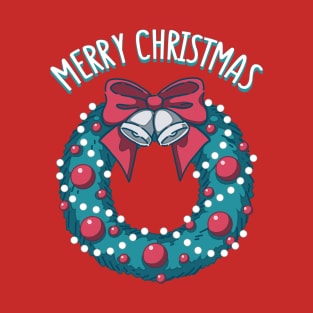 Merry Christmas (blue background) T-Shirt