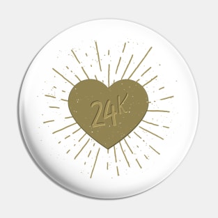 24 karat gold heart Pin