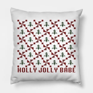 Christmas Sweater Holly Jolly Babe Pillow