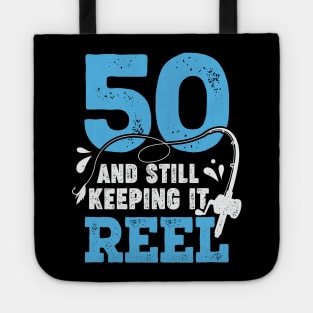 50 And Still Keeping It Reel Fisher Birthday Gift Tote